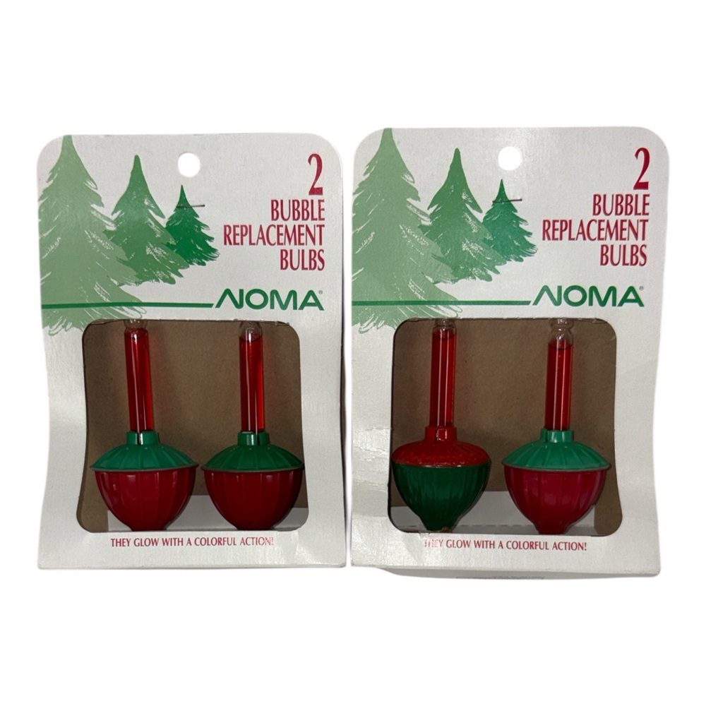 Vintage NOMA Lot of 2 Christmas Bubbler Replacement Bulbs Red